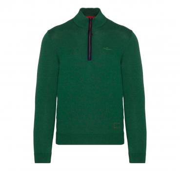 AERONAUTICA MILITARE Maglione mezza zip a contrasto in coton