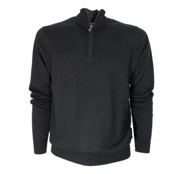 CASHMERE COMPANY Maglia Mezza Zip Colore Nero 99 MADE IN ITA