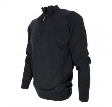 CASHMERE COMPANY Maglia Mezza Zip Colore Nero 99 MADE IN ITA