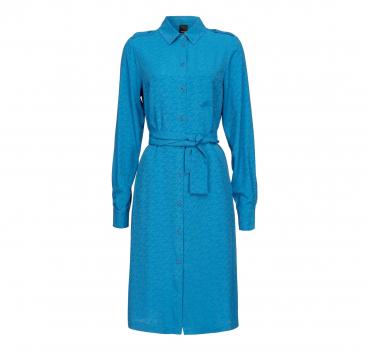 PINKO Abito Donna Chemisier Alicia Misto Seta Jacquard Light
