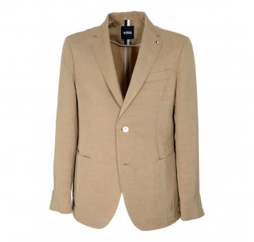 BOSS Giacca Uomo Slim Fit Misto Lino 50491887 Colore Beige