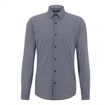 BOSS Camicia Uomo Slim Fit In Jersey Elasticizzato Con Stamp