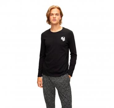 HUGO BOSS Pigiama in Cotone Intrecciato Con Loghi Mescolati 