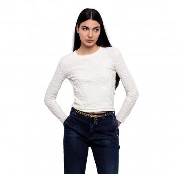 GAELLE PARIS Pullover Donna Manica Lunga Fantasia Allover GA