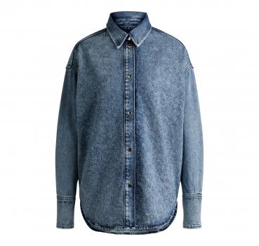 BOSS Camicetta Donna In Denim Con Decorazioni In Cristallo C