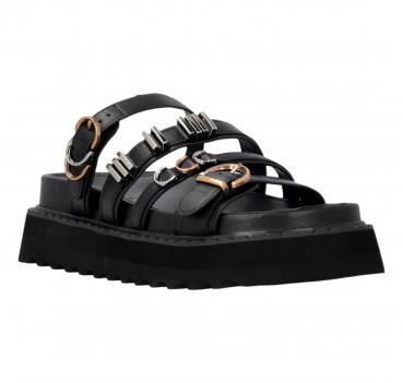 PINKO Ciabatte Donna In Pelle Con Zeppa e Cinturini SD0291P0