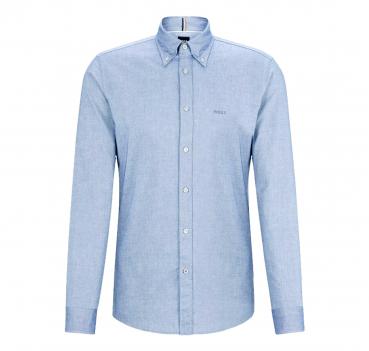 BOSS Camicia Uomo Button Down Slim Fit In Lino H Roan BD E C