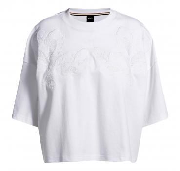 BOSS T Shirt Donna In Cotone Con Dettagli Ricamati Enesse 50