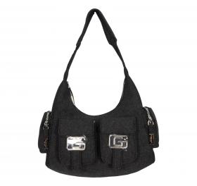 GAELLE PARIS Borsa Donna Reg Hobo Cargo In Denim Fibbie G Nella G GAACW01191 Colore Nero