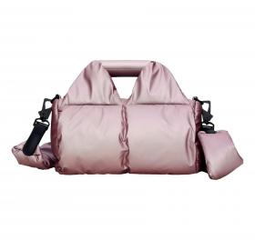 RAINS Borsa Nyssa Puffer Duffel Crossbody Mini Colore Rosa Muse