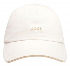 BOSS Cappellino Donna In Twill Di Cotone Con Logo In Metallo Regolabile Ari ME 50533367 Colore Bianco