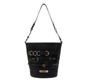 PINKO Borsa Donna Borsa Grande Secchiello In Pelle Con Cinturini 104366 Z99A Colore Nero