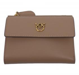 PINKO Portafoglio Donna Compact Wallet Vitello Seta 103612 D01Q Colore Beige Scuro