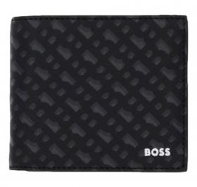 BOSS Portafoglio Uomo Con Monogramma e Logo Goffrato In Lamina Zair MN 4cc Coin 50552830 Colore Nero