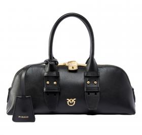 PINKO Borsa Donna Bowling Escape Bag Piccola in Pelle Love Birds 105334 Colore Nero Z99V