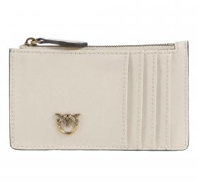 PINKO Portacarte Donna Airone Cardholder Vitello Seta 100251 Z14Q Colore Bianco