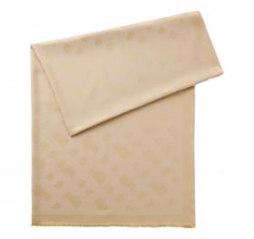 BOSS Sciarpa Donna Monyque 50555434 100×200 Lana Modal Monogram Colore Beige 275