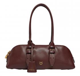Pinko Borsa Bowling Donna Escape Bag Horizontal Big in Pelle 106169 Colore Burgundy R49Q