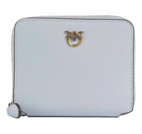 PINKO Portafoglio Donna Taylor Zip Around Vitello Seta 100249 E37Q Colore Azzurro