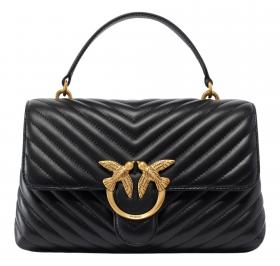 Pinko Borsa Donna Love Bag Puff Classic Lady in Nappa Chevron 100043 Colore Nero Z99Q