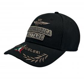 AERONAUTICA MILITARE Cappellino Uomo Con Ricami Frecce Tricolori HA1104UCT02261 Colore Nero