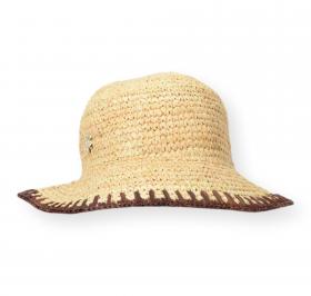 BOSS Cappello Donna In Rafia Con Logo Dorato Danika CR 50562247 Colore Beige