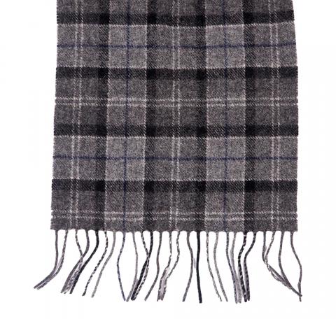 BARBOUR Sciarpa Tartan Lambswool USC0001BK11 Black Grey Tartan