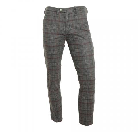 RH RES HOMINE Pantalone Uomo A/I Modello Thommy Colore Quadro marrone