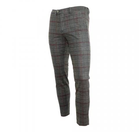 RH RES HOMINE Pantalone Uomo A/I Modello Thommy Colore Quadro marrone