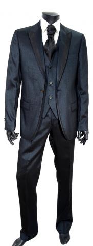 MAESTRAMI Abito Cerimonia UomoCompleto 4 Pezzi Blu Lame' Taglia 50