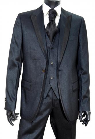 MAESTRAMI Abito Cerimonia UomoCompleto 4 Pezzi Blu Lame' Taglia 50
