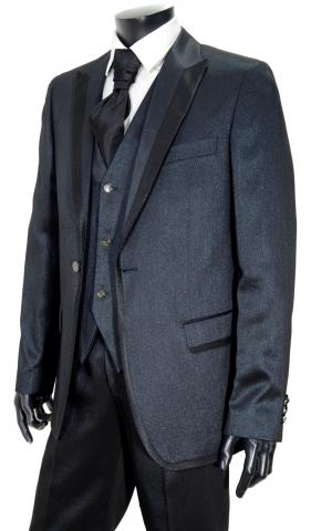 MAESTRAMI Abito Cerimonia UomoCompleto 4 Pezzi Blu Lame' Taglia 50