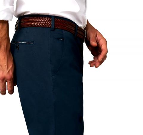 MEYER Citura da Uomo Elastic Leather Belt Materiale Fibra di Cuoio 617/38 Colore Brown