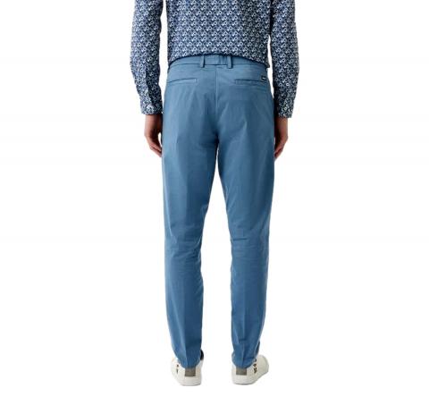 BOSS Pantalone Uomo Chino Slim Fit In Gabardine Di Cotone Elasticizzato 50505392 Colore Celeste