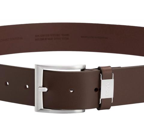 BOSS Cintura Connio in Pelle Brandizzato Sul Passante 50475116 Marrone