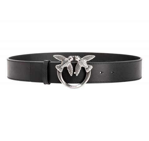 PINKO Cintura Donna Love Berry Belt H4 Fibbia Argento Colore Nero Z99O