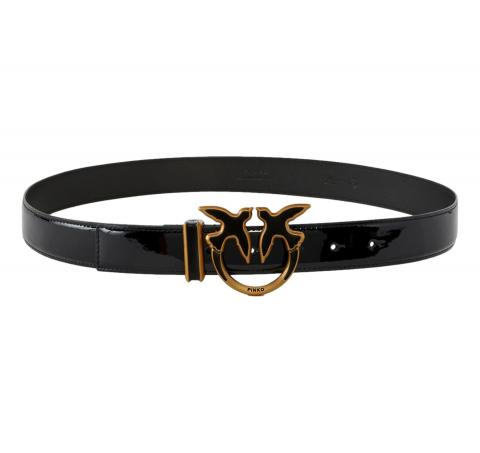 PINKO Cintura Donna Love Berry H3 Belt Ecovernice Colore Nero Z99B