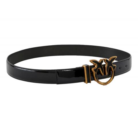 PINKO Cintura Donna Love Berry H3 Belt Ecovernice Colore Nero Z99B