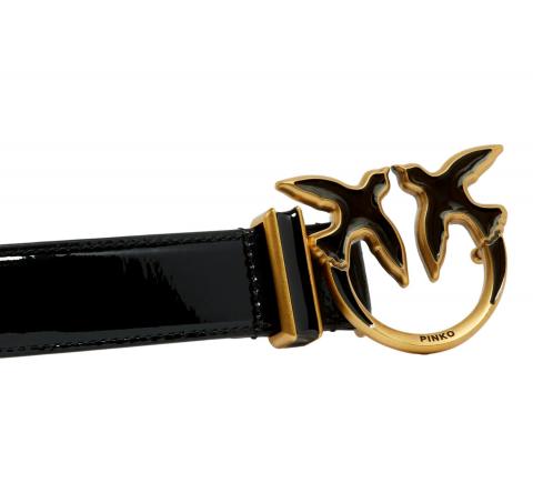 PINKO Cintura Donna Love Berry H3 Belt Ecovernice Colore Nero Z99B