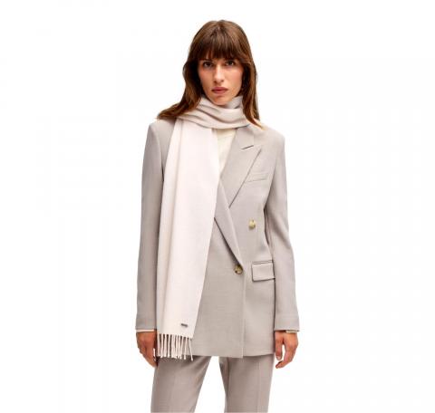 BOSS Sciarpa Donna Realizzata In Italia In Twill Di Lana Modello Zesy 35 180 50517216 Colore Nude Chiaro