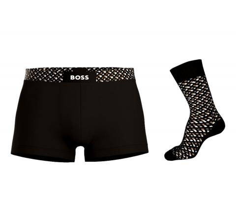 BOSS Calze e Boxer Uomo in Confezione Modello Trunk e Sock Gift 50529047 Nero