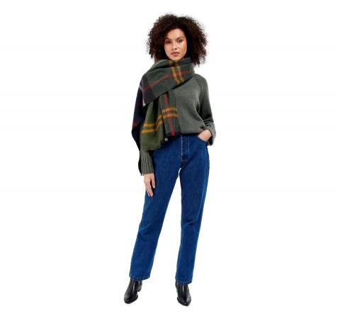 BARBOUR Sciarpa Donna Rosefield Tartan LSC0354TN11 Colore Tartan Verde