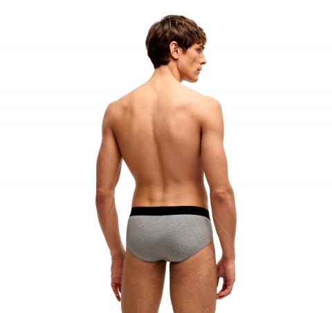 BOSS Slip Uomo in Cotone Elasticizzato con Elastico in Vita con logo in Confezione da tre BOSS ONE 50546561 Colore Bianco Grigio