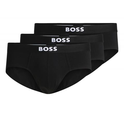 BOSS Slip Uomo in Cotone Elasticizzato con Elastico in Vita con Logo in Confezione da Tre Modello HipBr 3P BOSS ONE 50546561 Col