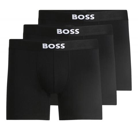 BOSS Boxer Uomo in Cotone Elasticizzato con Logo in Confezione da Tre Modello BoxerBr 3P BOSS ONE 50544272 Colore Nero