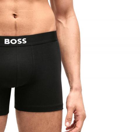 BOSS Boxer Uomo in Cotone Elasticizzato con Logo in Confezione da Tre Modello BoxerBr 3P BOSS ONE 50544272 Colore Nero