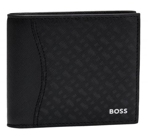 BOSS Portafoglio Con Finitura Lavorata e Motivo Con Monogrammi Modello Zair_M_4cc Coin 50542388 Colore Nero