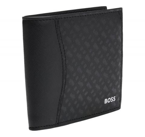 BOSS Portafoglio Con Finitura Lavorata e Motivo Con Monogrammi Modello Zair_M_4cc Coin 50542388 Colore Nero