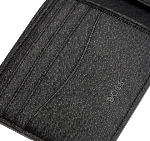 BOSS Portafoglio Con Finitura Lavorata e Motivo Con Monogrammi Modello Zair_M_4cc Coin 50542388 Colore Nero