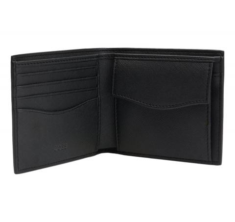 BOSS Portafoglio Con Finitura Lavorata e Motivo Con Monogrammi Modello Zair_M_4cc Coin 50542388 Colore Nero